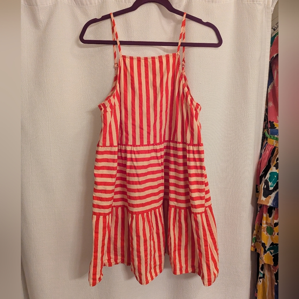 ASOS Coral and Cream Striped Dress